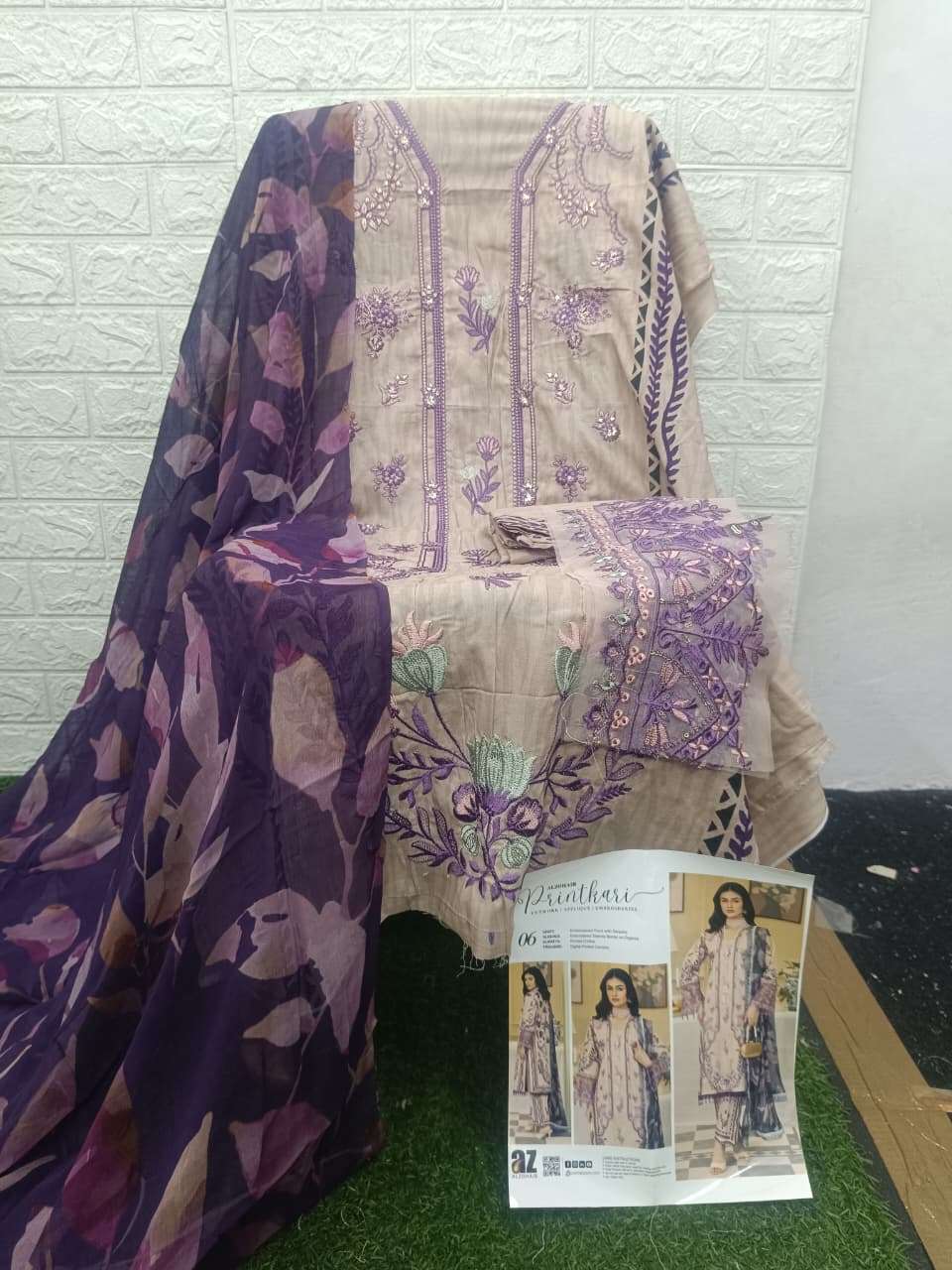 ZOHAIB TEXTILES SUNSHINE PRINTKARI EDITION EMBROIDERED SHIRT TYPE PAKISTANI SUIT EXPORTER